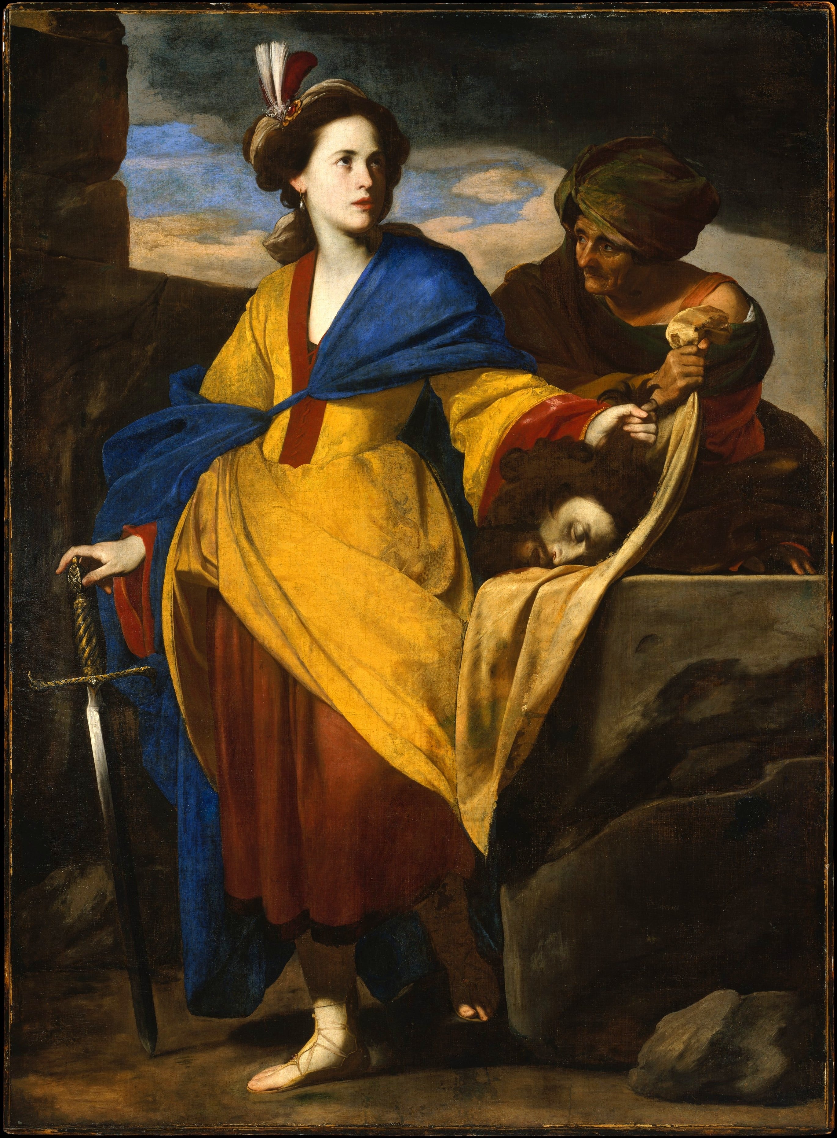 Judith holding the head of Holofernes with her maid beside her, by Massimo Stanzione