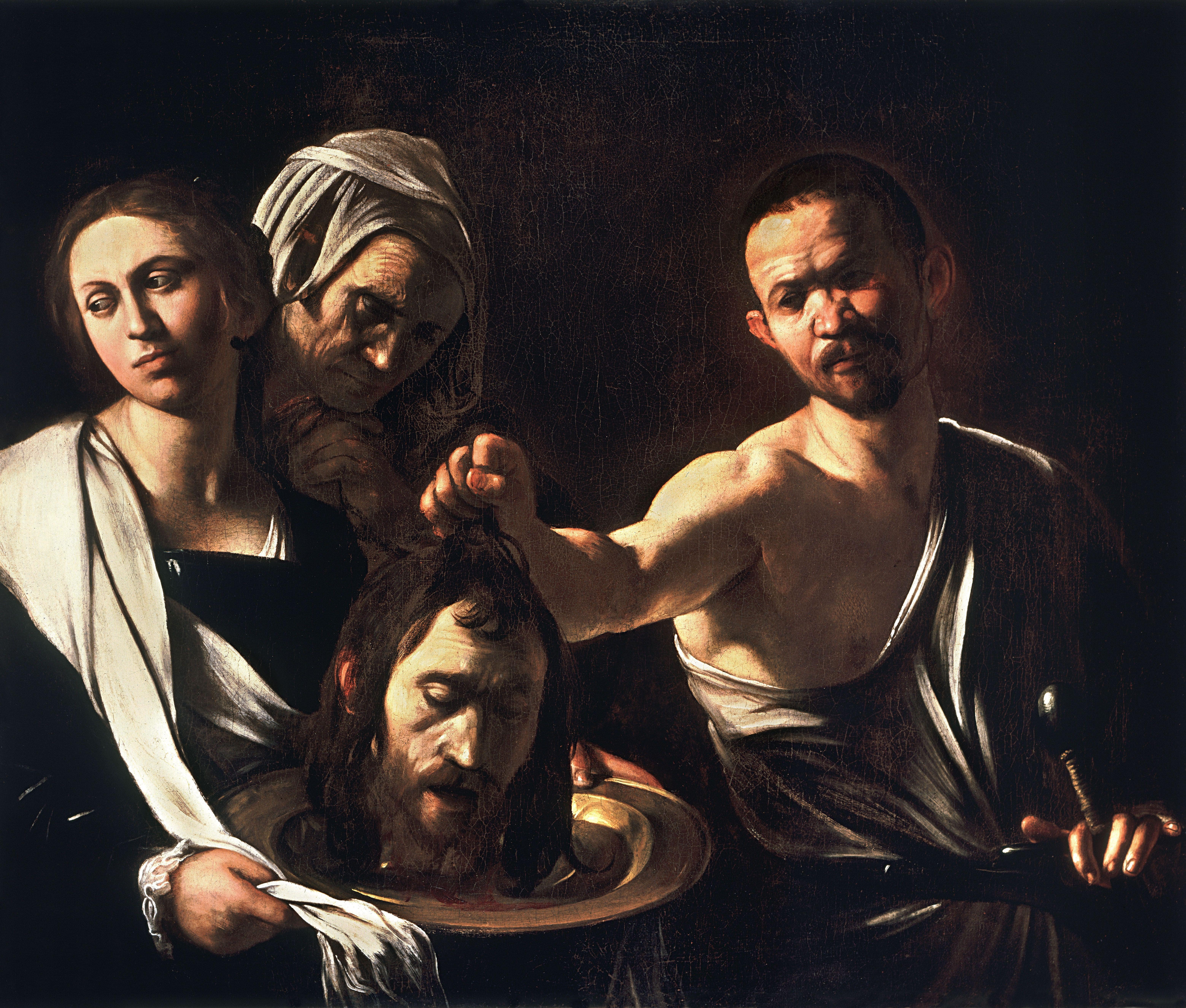 Salome receiving the head of John the Baptist on a platter, by Caravaggio